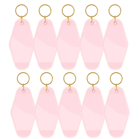 TeckWrap Motel Keychains Blanks - Pastel Pink 10 pack