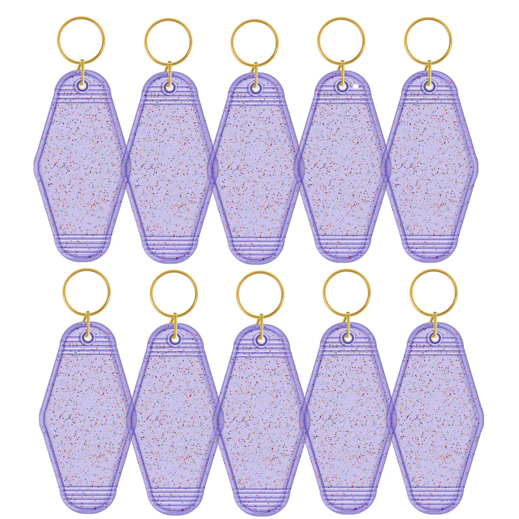 TeckWrap Motel Keychains Blanks - Glitter Purple