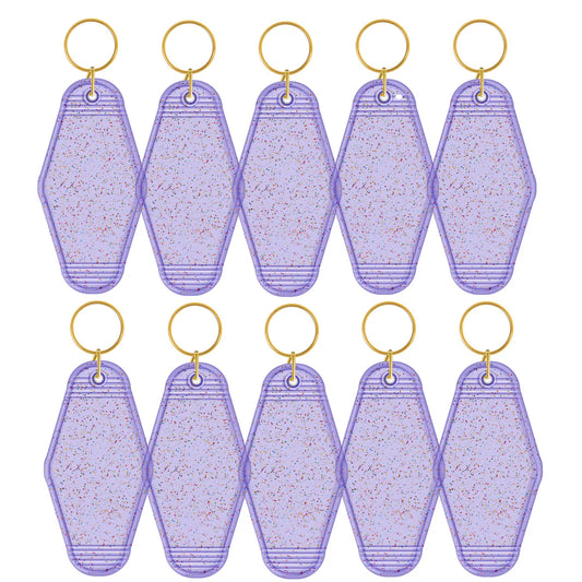 TeckWrap Motel Keychains Blanks - Glitter Purple