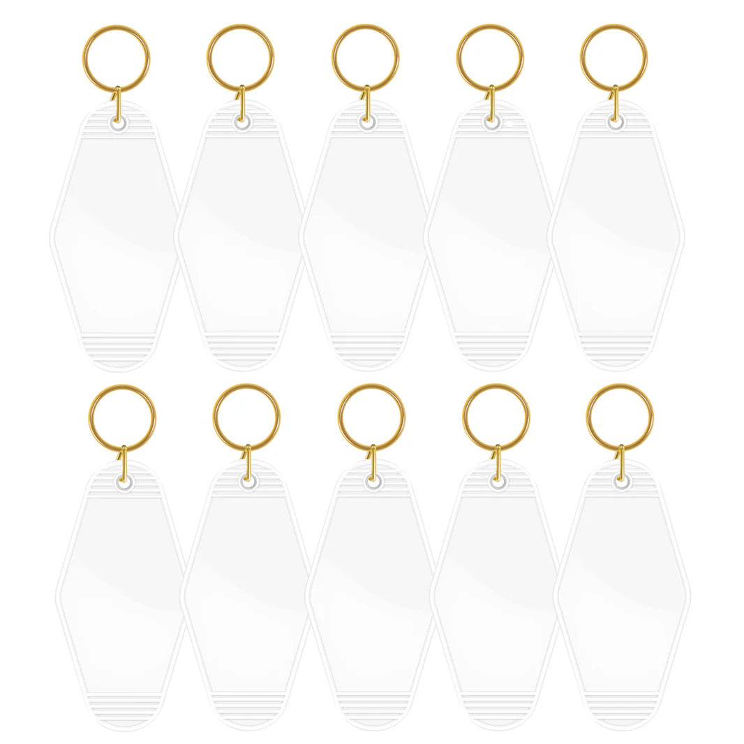 TeckWrap Motel Keychains Blanks - White 10 pack