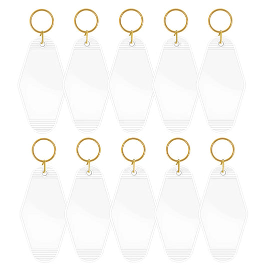 TeckWrap Motel Keychains Blanks - White 10 pack