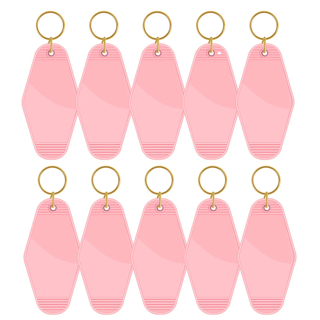 TeckWrap Motel Keychains Blanks - Pink 10 pack