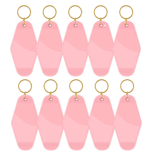 TeckWrap Motel Keychains Blanks - Pink 10 pack