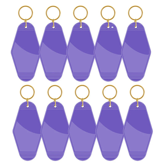 TeckWrap Motel Keychains Blanks - Purple 10 pack