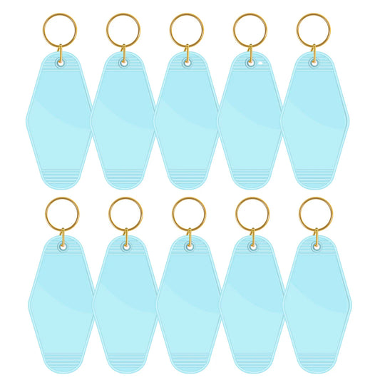 TeckWrap Motel Keychains Blanks - Sky Blue 10 pack