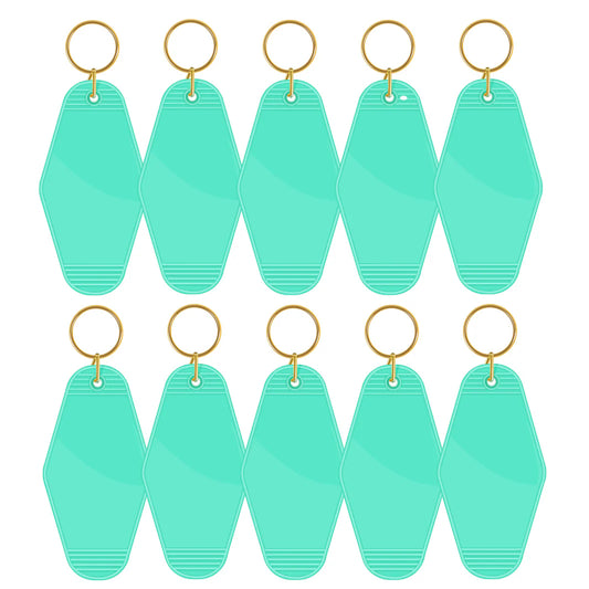 TeckWrap Motel Keychains Blanks - Teal 10 pack