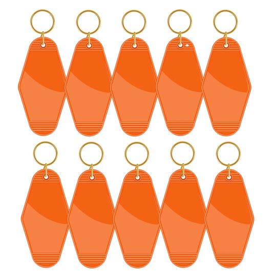 TeckWrap Motel Keychains Blanks - Orange 10 pack