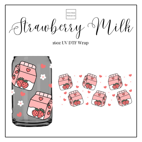 Strawberry Milk 16oz UVDTF
