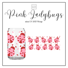 Pink Ladybugs 16oz UVDTF