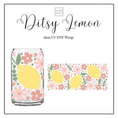 Ditsy Lemon 16oz UVDTF