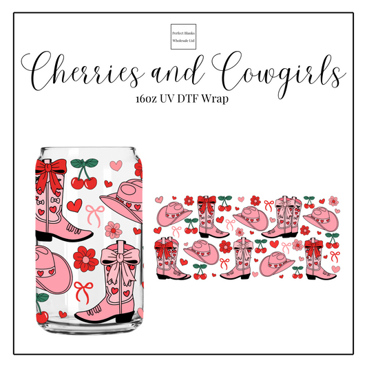 Cherries and Cowgirls 16oz UVDTF