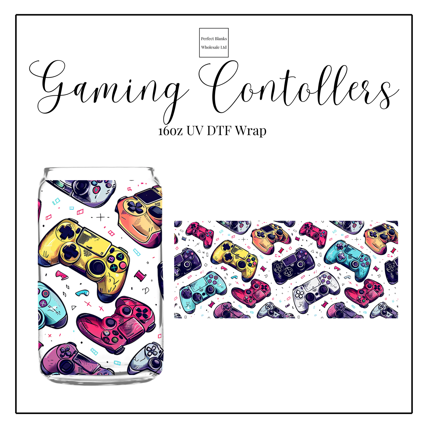 Gaming Controllers 16oz UVDTF