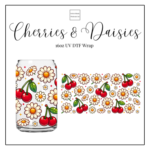 Cherries & Daisies 16oz UVDTF