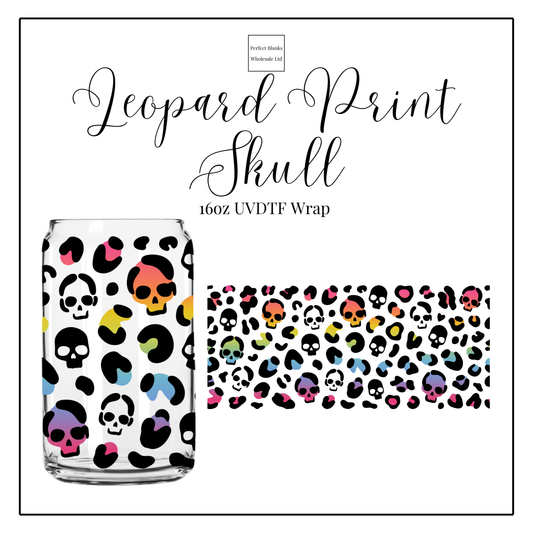 Leopard Print Skull 16oz UVDTF