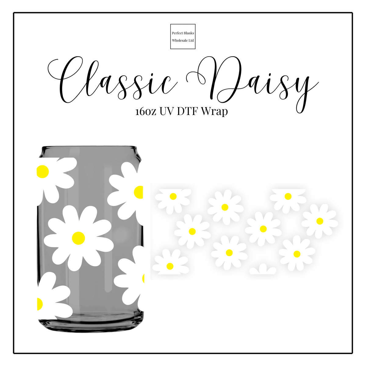 Classic Daisy 16oz UVDTF