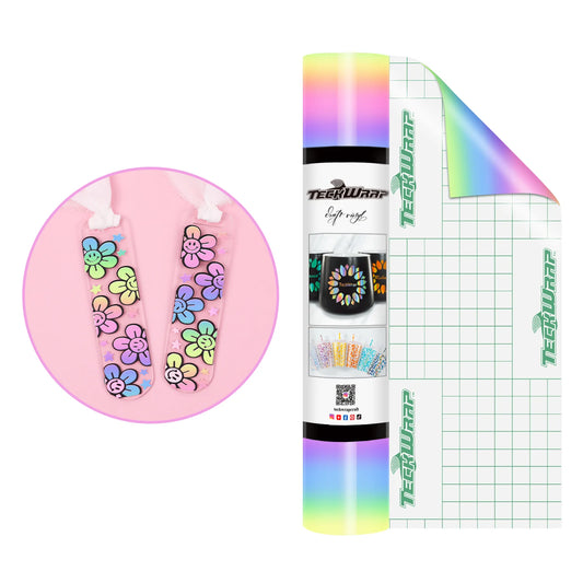 Teckwrap Candy Rainbow Stripes Adhesive Vinyl - 5ft