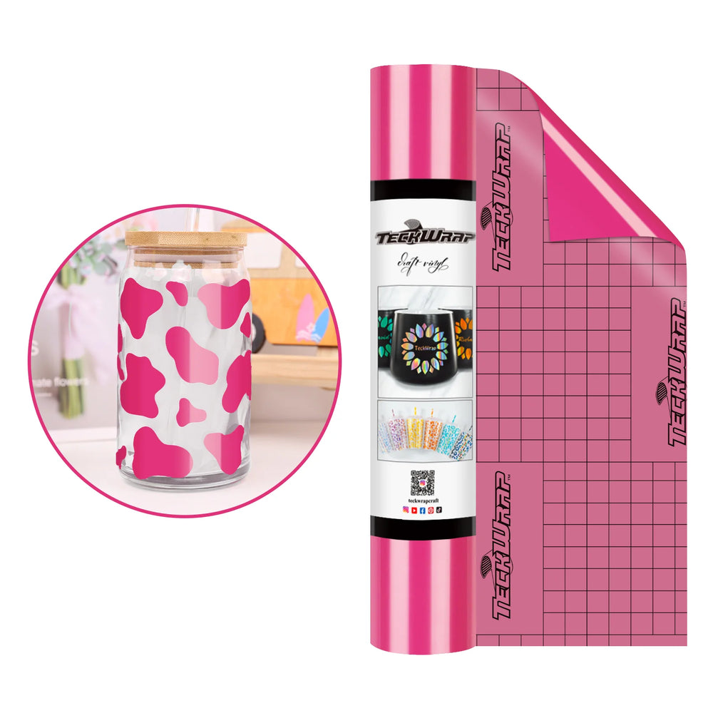 Teckwrap Glossy Hot Pink 001 Economical Series Craft Vinyl