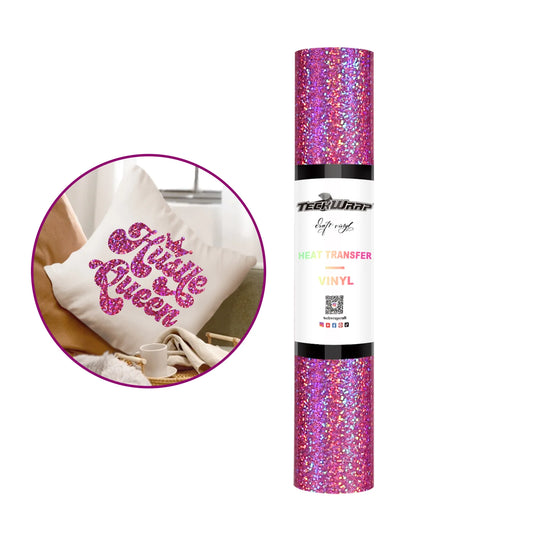 Teckwrap Pink Holographic HTV - 5ft