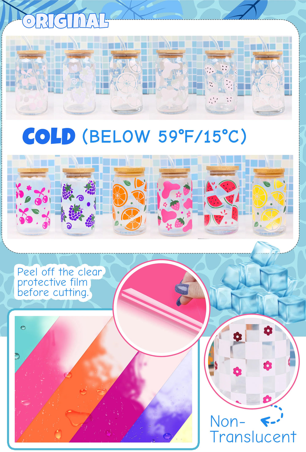 Teckwrap Tiffany Cold Colour Changing Adhesive Vinyl - 5ft