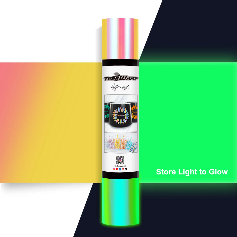TeckWrap Opal Peach Yellow Pink Glow in the Dark Vinyl