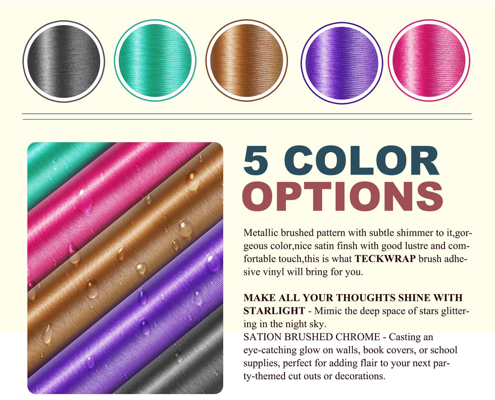 TeckWrap Violet Purple Satin Brush Adhesive Vinyl - 5ft