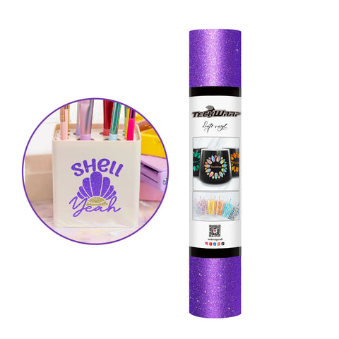 Teckwrap Grape Glitter Adhesive Craft Vinyl - 5ft