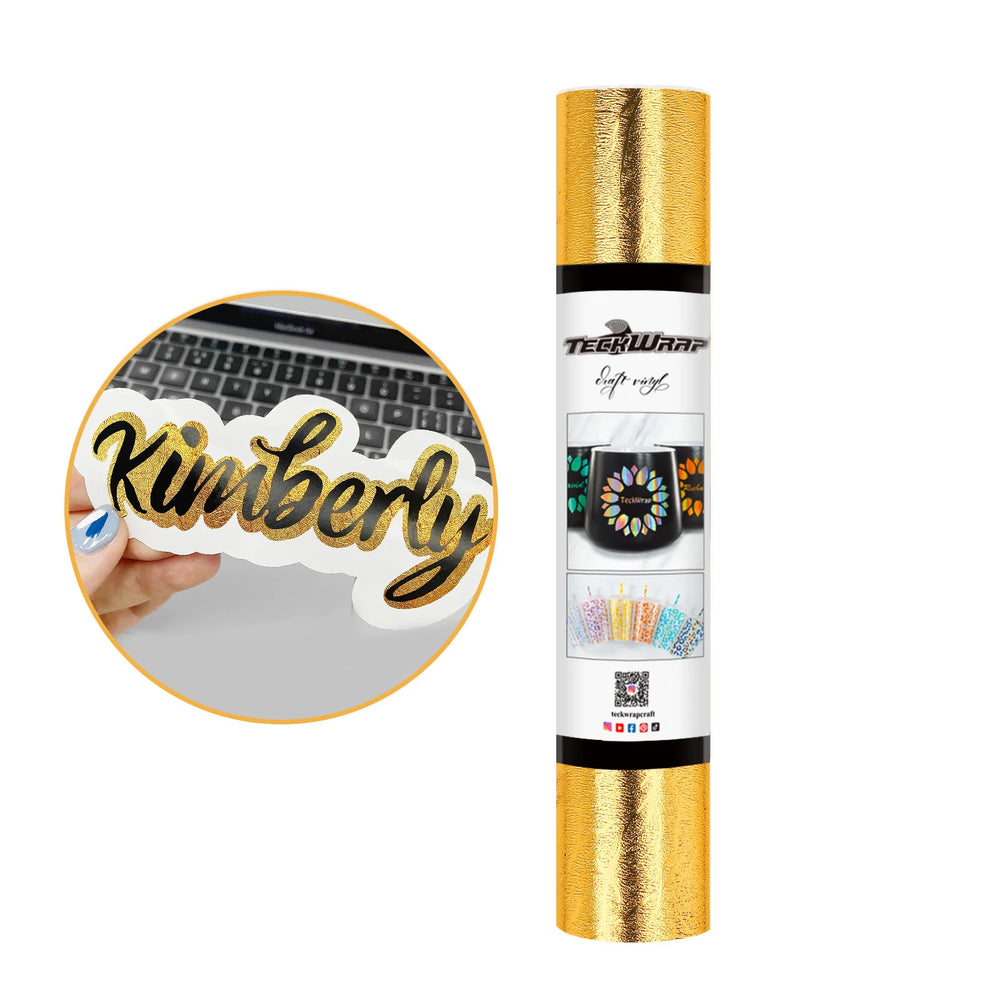 TeckWrap Gold Textured Adhesive Craft Vinyl - 5ft