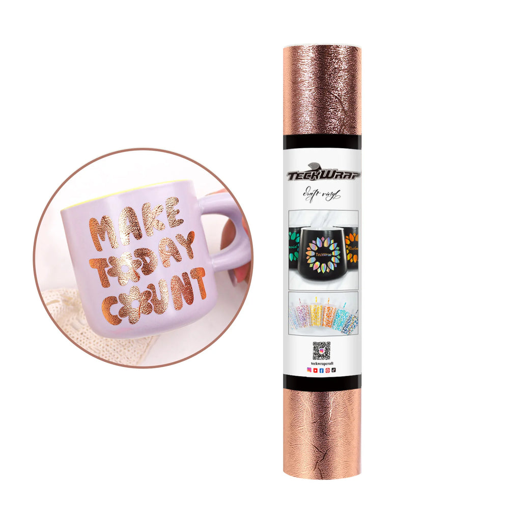 TeckWrap Rose Gold Textured Adhesive Craft Vinyl - 5ft