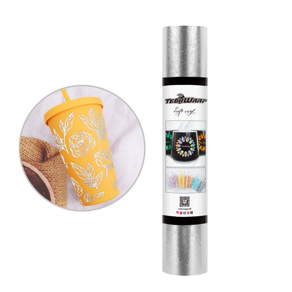 TeckWrap Silver Textured Adhesive Craft Vinyl - 5ft