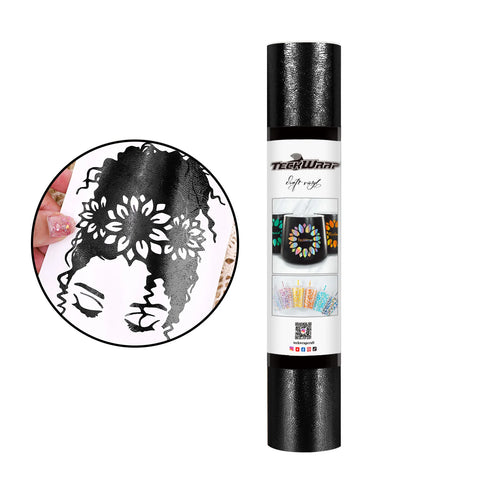 Teckwrap Black Textured Adhesive Craft Vinyl - 5ft