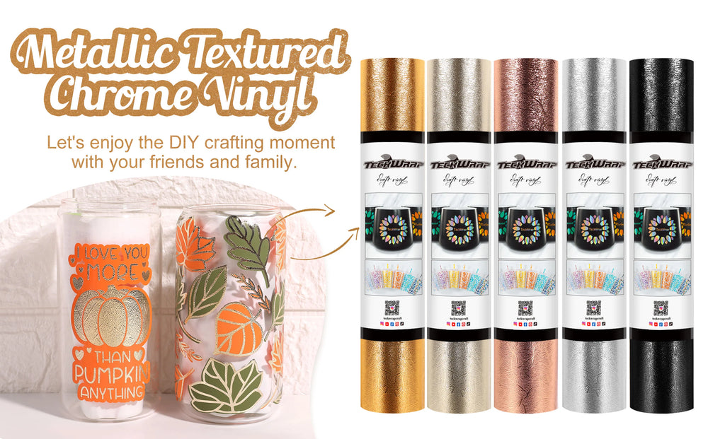 TeckWrap Rose Gold Textured Adhesive Craft Vinyl - 5ft