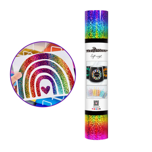 Teckwrap Rainbow Holographic Sparkle Adhesive Craft Vinyl - 5ft