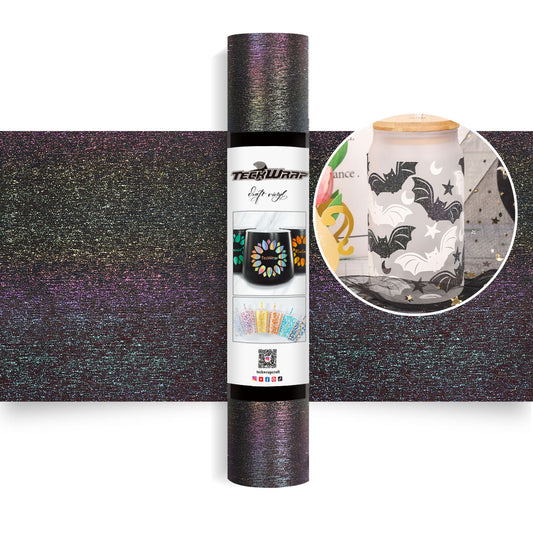 TeckWrap Nebula Black Glitter Brush Adhesive Vinyl - 5ft