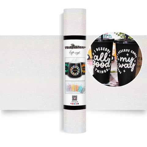TeckWrap Nebula White Glitter Brush Adhesive Vinyl - 5ft