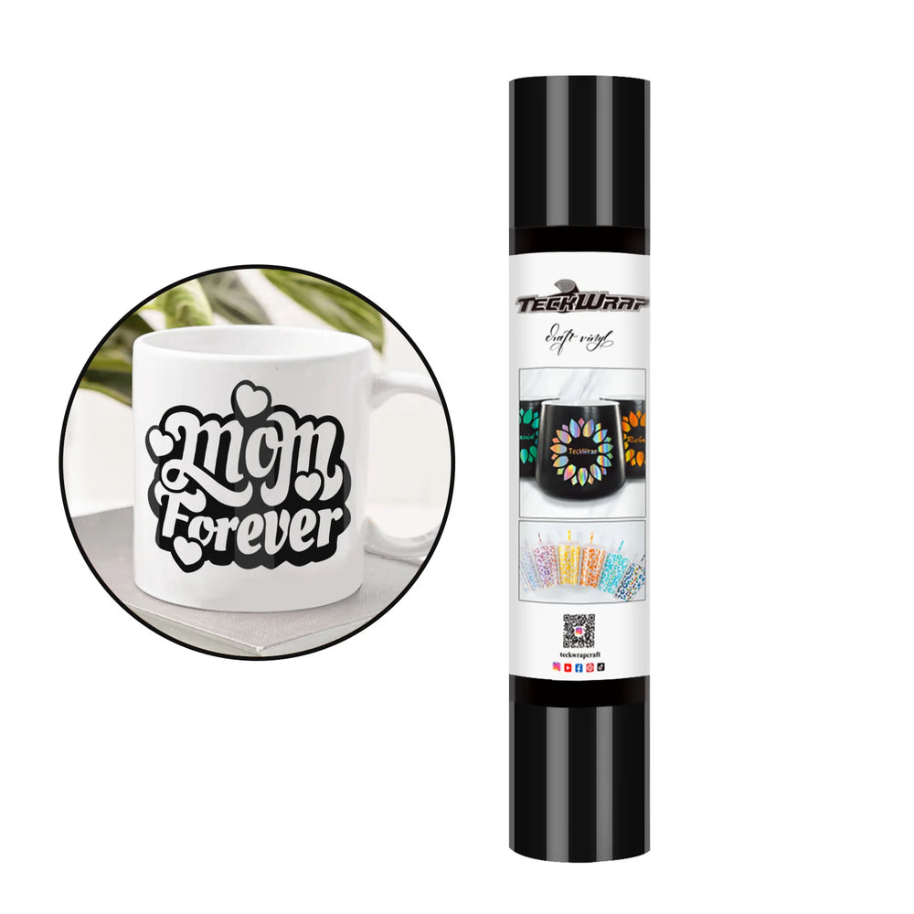 Teckwrap Ink Black 001G series 5ft Craft Vinyl (Glossy)