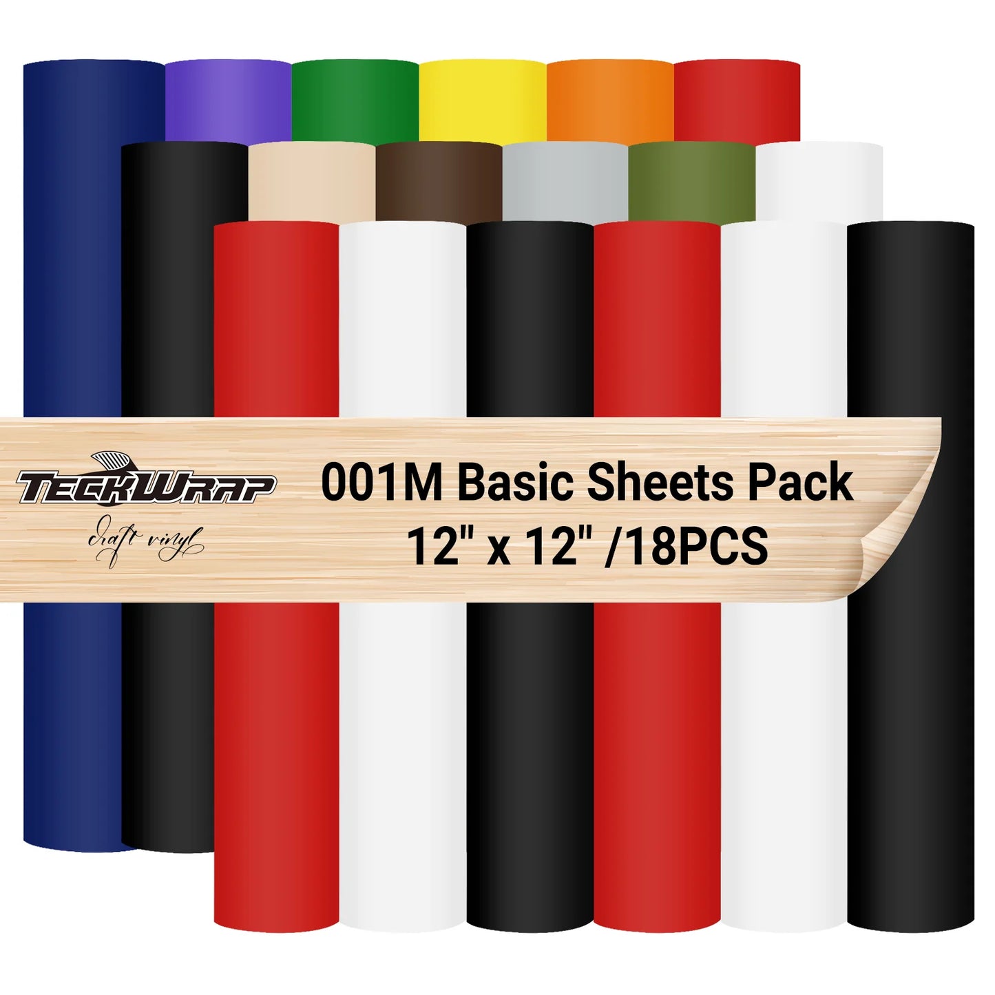 Teckwrap 001M Basic Color Sheets Pack - Matte (18 PCS)