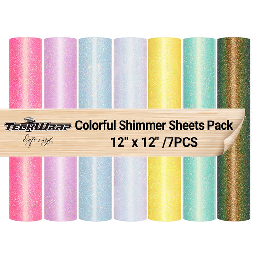 Teckwrap Colourful Shimmer Sheets Pack (7PCS）