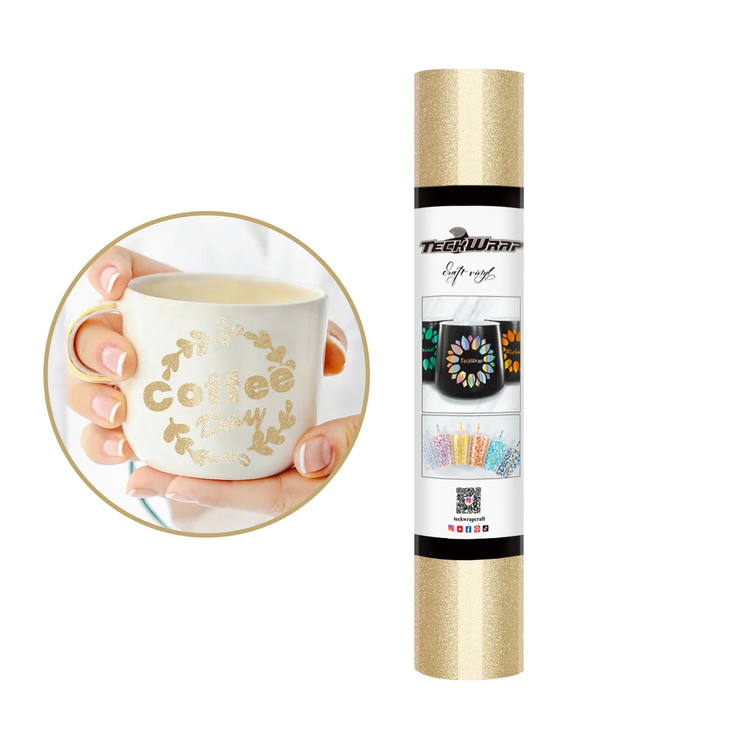 TeckWrap Gold Shimmer Adhesive Vinyl - 5ft