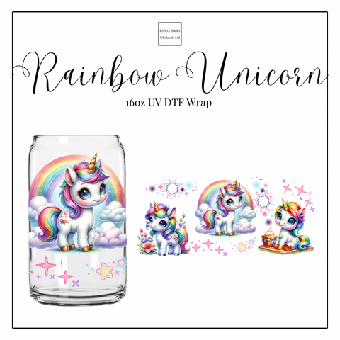 Rainbow Unicorn 16oz UVDTF