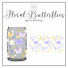 Floral Butterflies 16oz UVDTF