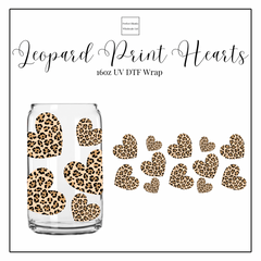 Leopard Print Love Hearts 16oz UVDTF