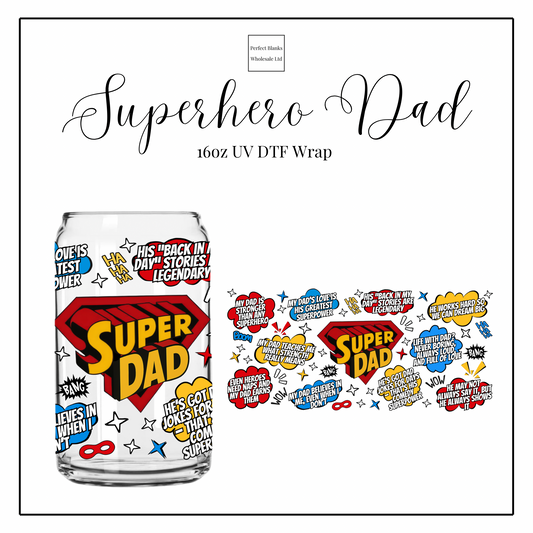Superhero Dad 16oz UVDTF
