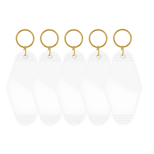 TeckWrap Motel Keychains Blanks - White 5 pack