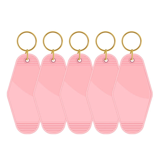 TeckWrap Motel Keychains Blanks - Pink 5 pack