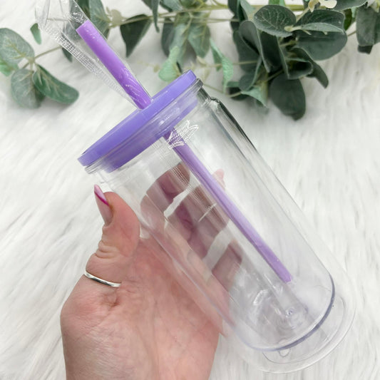 16oz Acrylic Double Walled Tumbler - Purple