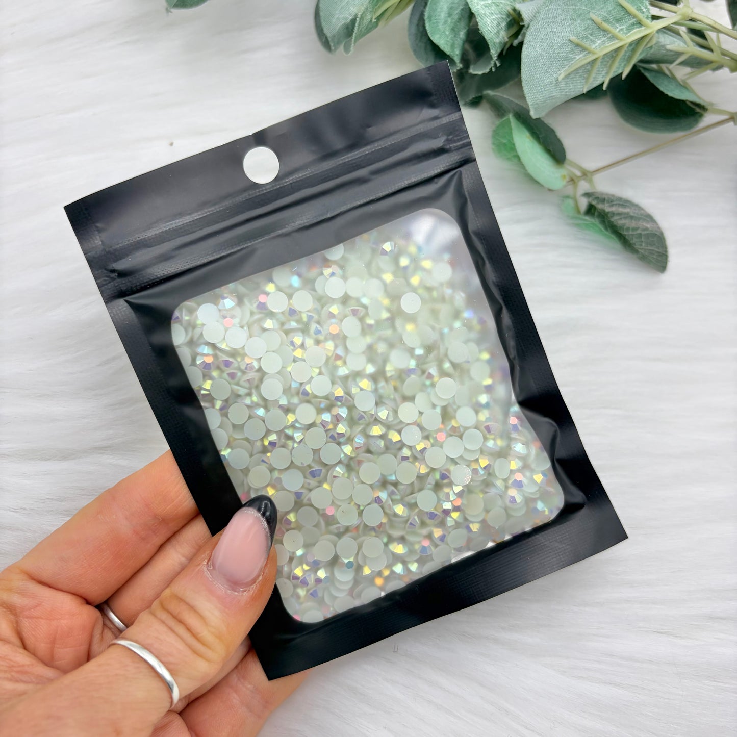 White AB 5mm Resin Rhinestones