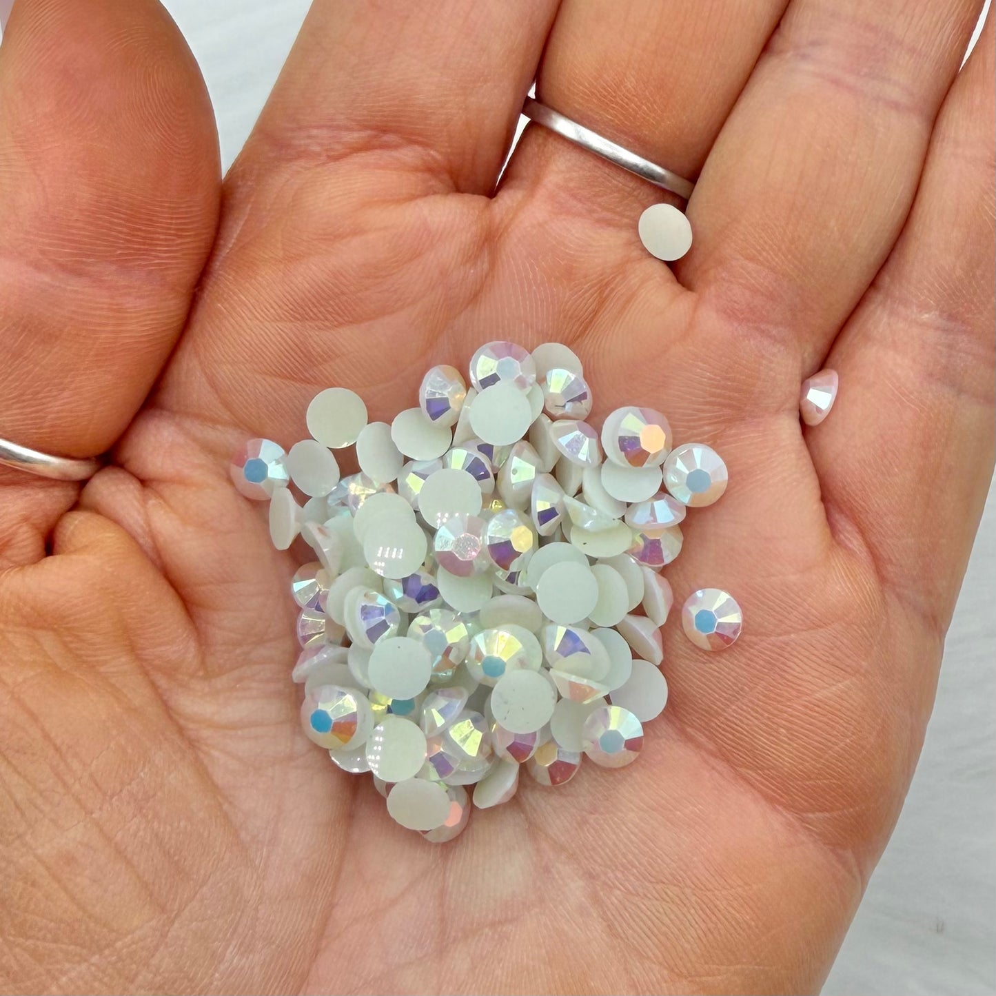 White AB 5mm Resin Rhinestones
