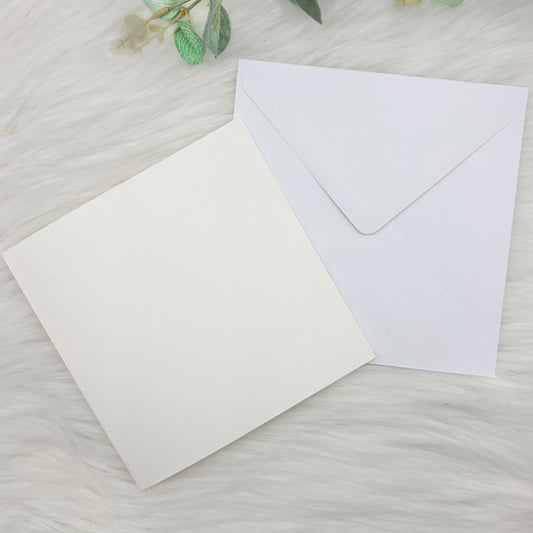 Plain White Card and Envelope - Pack Of 10 - 250GSM