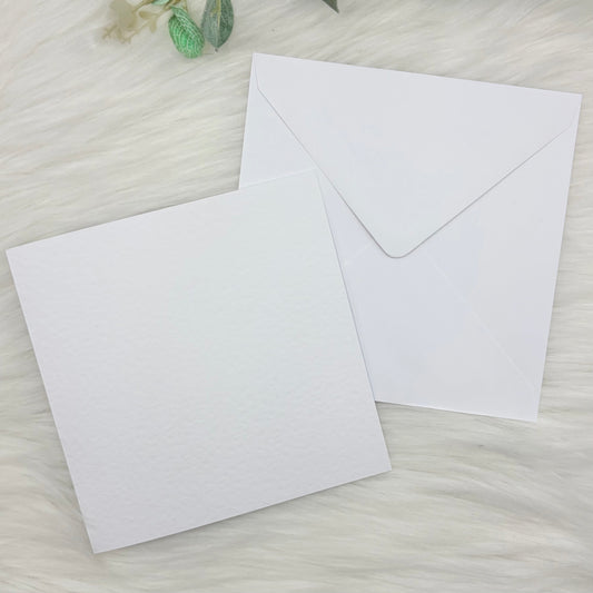 White Hammered Card and Envelope - Pack Of 10 - 250GSM
