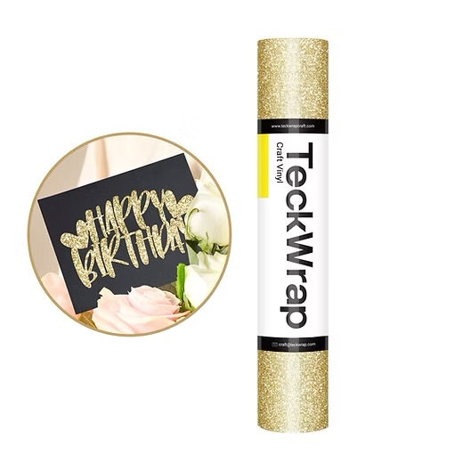 Teckwrap Sparkle Champagne Gold Adhesive Vinyl - 5ft